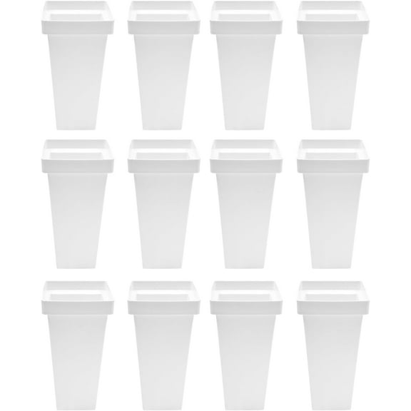 12 Pcs Flower Buckets 13.4 Inch Plastic Flower Bucket for Cut Flowers Modern Round Vases for Centerpieces Display Decorative White Vases for Table Home Wedding Decorations, White
