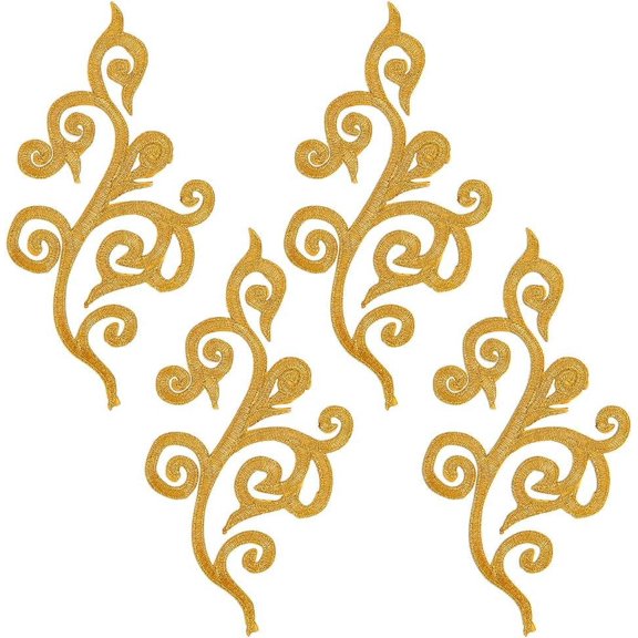 12 Pcs Flower Embroidery Patch Gold Embroidery Lace Flower Patches Iron on Patches Sew on Patches