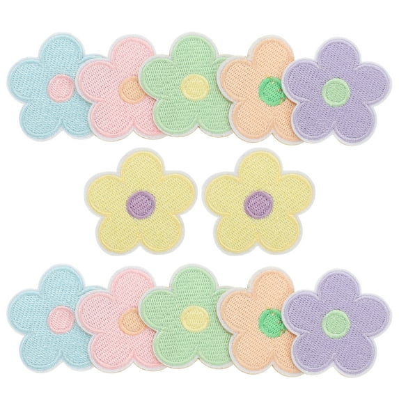 12 Pcs Flower Embroidery Patch Patches Sew on Badges Iron for Clothes