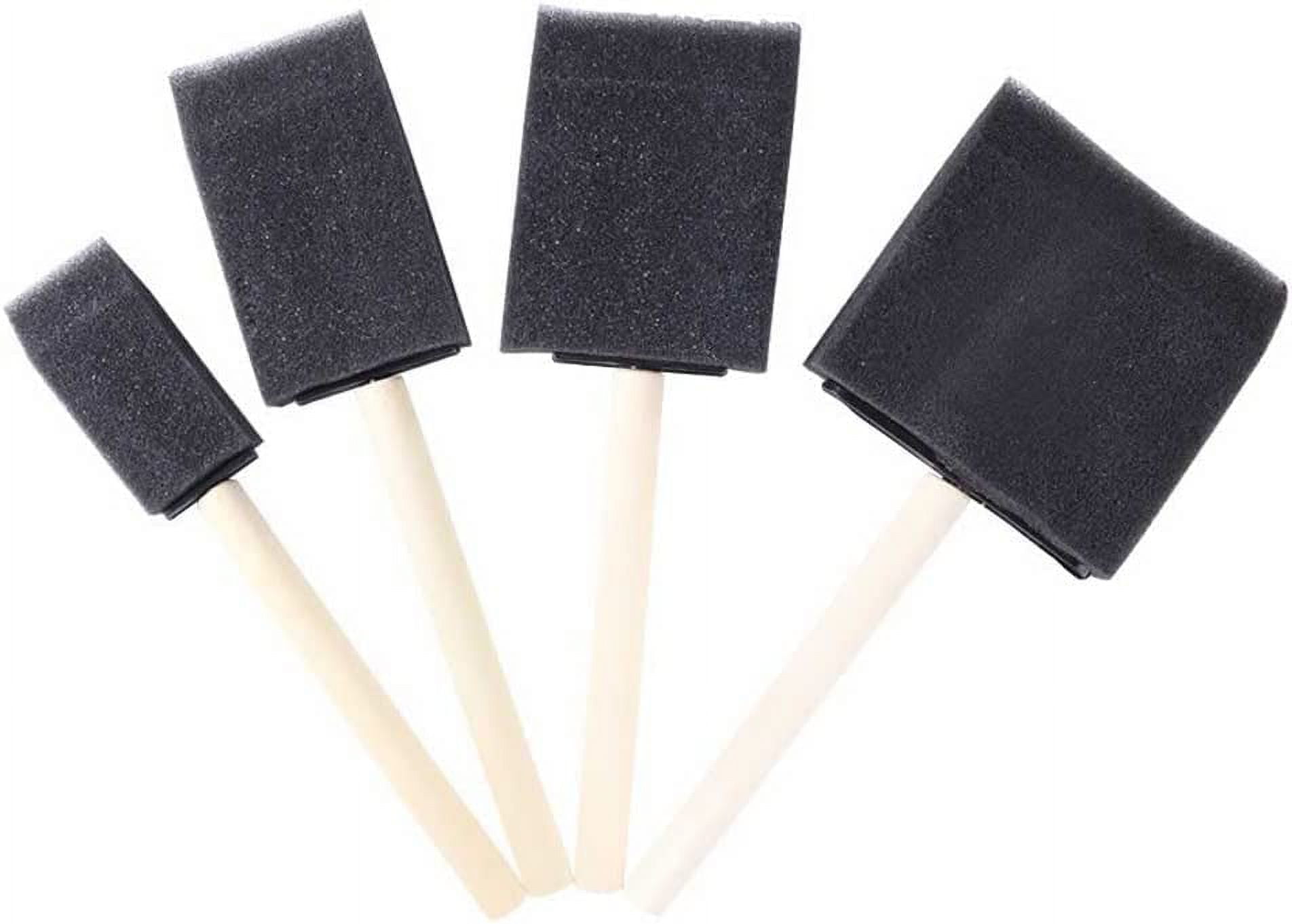 50Pcs Foam Sponge Brush, Foam Sponge Brush Wooden Handle, Durable  HighDensity Light Weight Black Sponge Wood Handle Paint Brush Waterbased  Paints