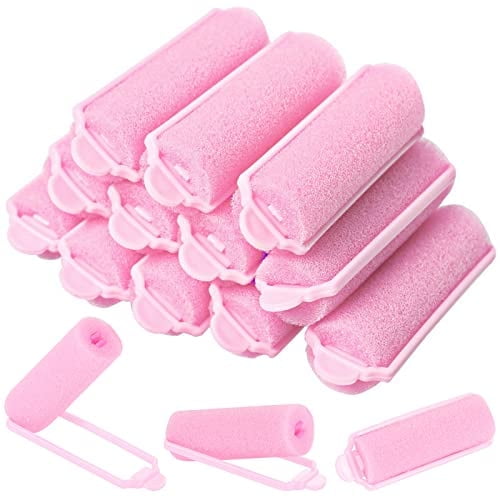 12 Pcs Foam Sponge Hair Rollers 2.4 Inch Hair Curlers to Sleep In Soft Sleep Rollers for Curls Style Heatless Hair Curler Christmas Party Hairstyles