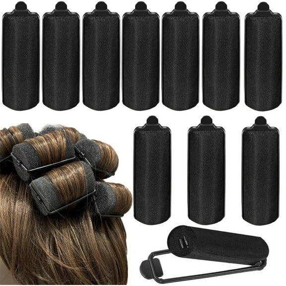 12 Pcs Foam Sponge Hair Rollers for Women,Bexikou 0.79 inch Soft Sleeping Curlers,Hair Curling Tools for Hair Styling Hairdressing (Black)