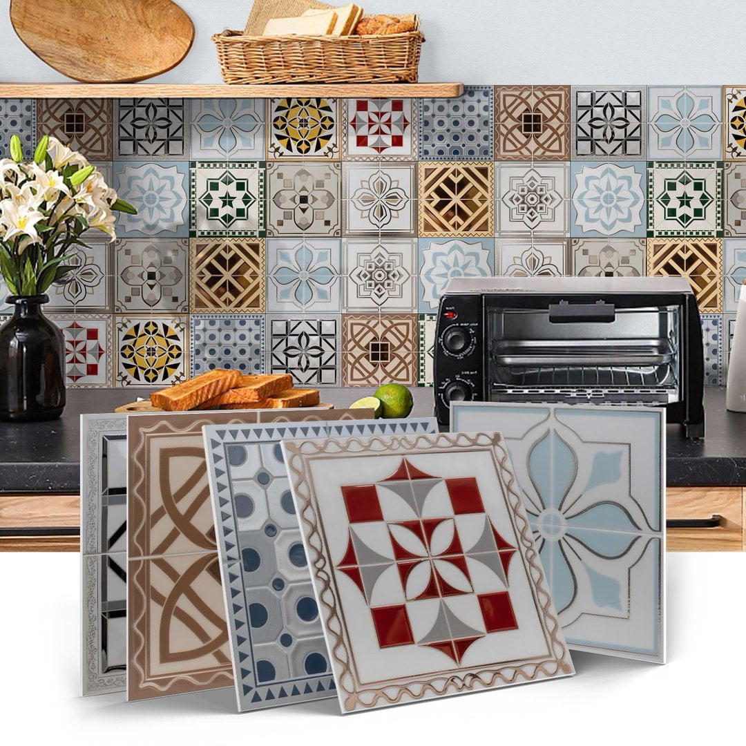 12 Pcs Foaming Board Vinyl Tiles Stickers Wall Decals 5.91" x 5.91" Waterproof Peel and Stick Backsplash Living Room DIY Decor Sticker