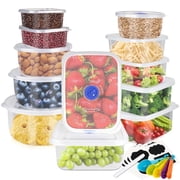 SZZJKJ 24-Piece Plastic Airtight Food Storage Containers with Lids, BPA-Free, Freezer & Microwave Safe