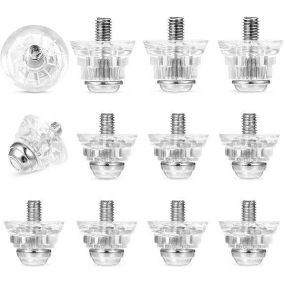 12 Pcs Football Studs Metal Tipped Replacement Plastic Football Studs Rugby Studs Replacement for Men Boy Kids Adults Shoes