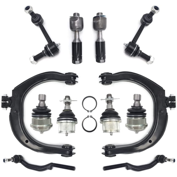 12 Pcs Front Upper Control arm With Ball Joints Tie Rod Suspension Kit For CHEVROLET TRAILBLAZER 2004 - 2007, GMC ENVOY 2004 - 2007