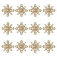 thumbnail image 1 of 12 Pcs Frosted Glitter Sflake Ornaments Shatterproof Christmas Tree Decor with Hollow Design for Holiday Home Party Garland Window Display, 1 of 8