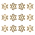 thumbnail image 1 of 12 Pcs Frosted Glitter Sflake Ornaments Shatterproof Christmas Tree Decor with Hollow Design for Holiday Home Party Garland Window Display, 1 of 9