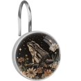 12 Pcs Funny Frog Art Moon Stars Pattern Stainless Steel Bathroom