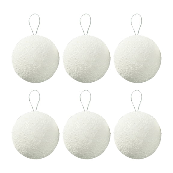 White Fur Christmas Ornaments,12 Pcs Fluffy Pom Pom Ball Decorations,Soft Snow Xmas Tree Hanging Ornaments for Holiday Wedding Party Decor,Festive Home Christmas Decorations