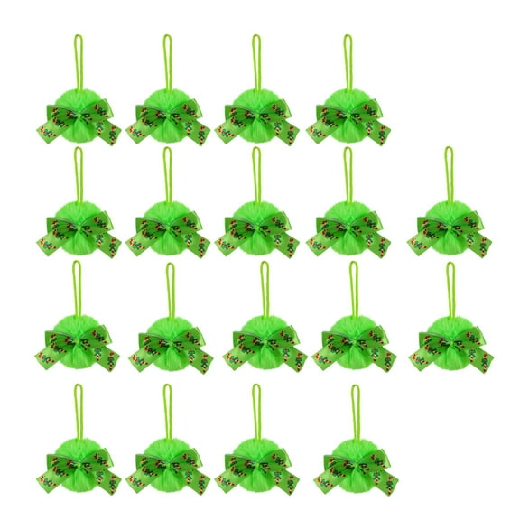 12 Pcs Furry Christmas Tree Decorations - Green Fuzzy Christmas Balls Ornaments,with Green Bow, Pendant for Xmas Tree Hanging, Holiday Christmas Decorations