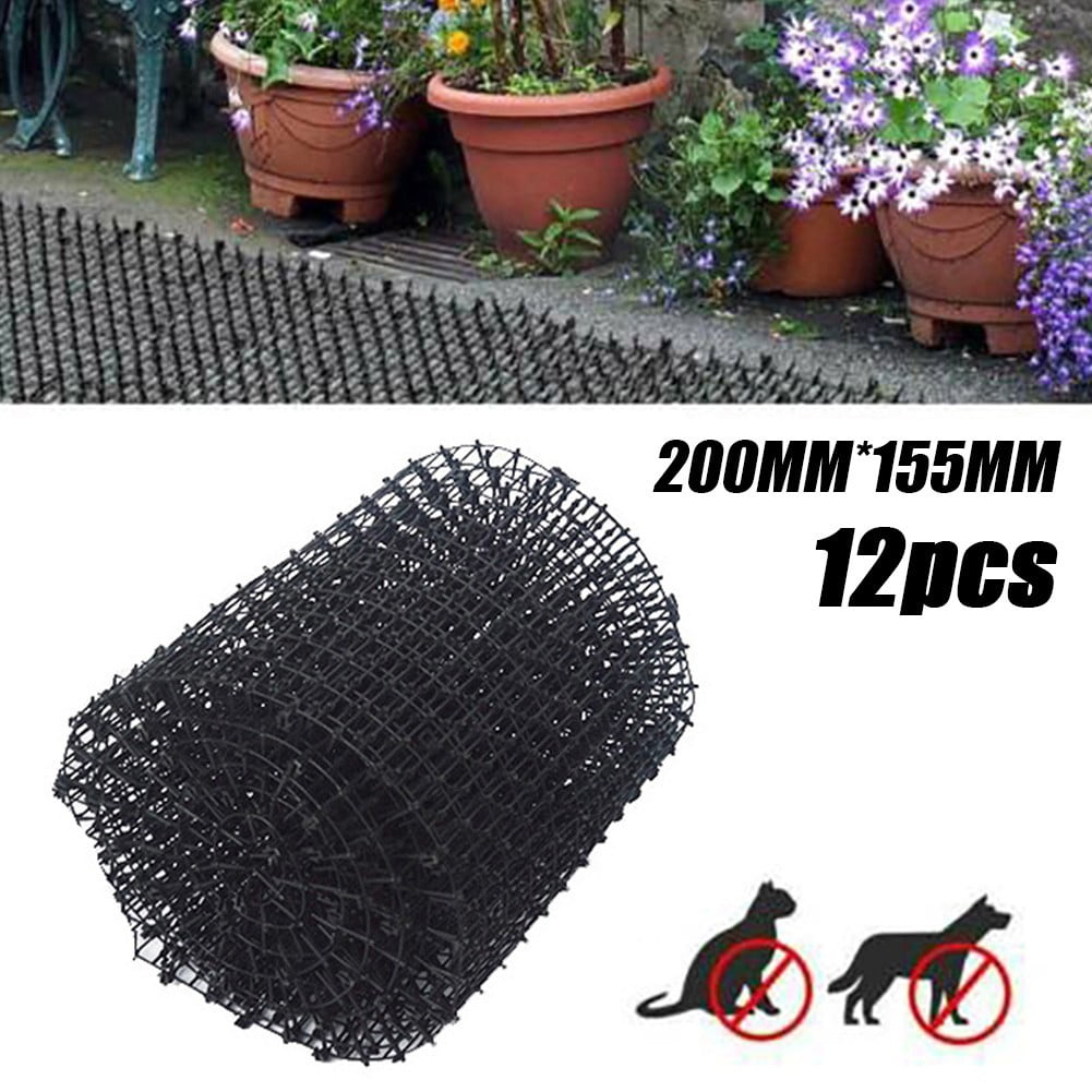 12 Pcs Garden Anti-cat Dogs Repellent Mat Prickle Strips Safe Plastic ...