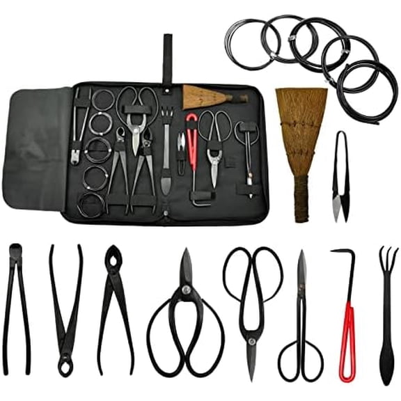 12 Pcs Gardening Bonsai Tool Sets Carbon Steel Garden Plant Trimming Kit Scissor Cutter Shear Heavy Duty Nylon Case Outdoor Entrenching Tools$$Garden & Patio