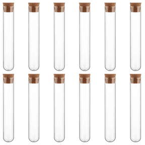 12 Pcs Glass Vials, 13 mL Clear Test Tubes With Cork Stopper, 4.7 In Tall, Borosilicate Glass For Plant Propagation, DIY Projects