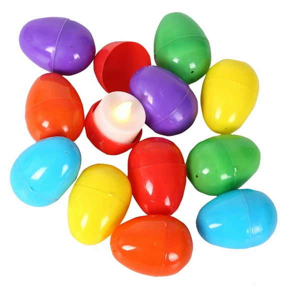 12 Pcs Glow in the Dark Easter Eggs for Easter Hunt,Basket Fillers and Goodie Favor,Party Favors Decorations Supplies,Classroom Prizes,Prefilled Plastic Egg,Surprising Egg - Bright Colors