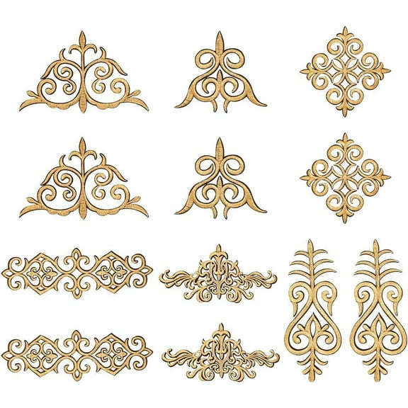 12 Pcs Gold Flower Embroidery Patch Iron on Patches Sew on Patches Golden Floral Appliques Triangle Appliques for Wedding Dress Decoration Repair Clothing Backpacks Jeans Caps DIY