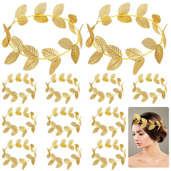 12 Pcs Gold Leaf Headbands, Roman Laurel Crowns