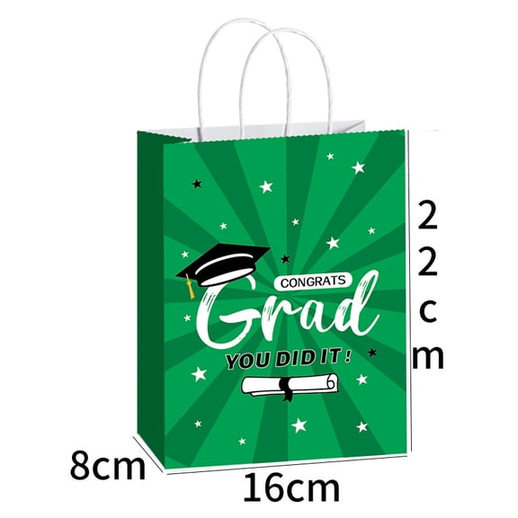 12 Pcs Graduation Gift Bag 2026 with Handles Congrats Grad Bags Paper Treat Bags Graduation Party Favor Supplies Candy Goodie Decorations