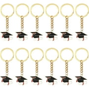 LUOZZY Graduation Keychain Set - 4 Pack Congrats Grad Keyrings, Stainless Steel Decorative Keychains For Gifts