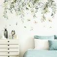 thumbnail image 1 of 12 Pcs Green Leaf Butterfly Ivy Plant Wall Sticker Kids Room Nursery Art Mural Self-adhesive for Bedroom Living Entrance Wall Decal Decor, 1 of 8