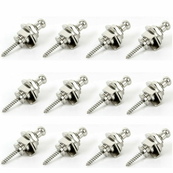 12 Pcs Guitar Strap Locks Buttons Round Head For Guitar Bass Schaller Chrome