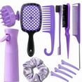 thumbnail image 1 of SUWU Hair Brush Set, 12 Pcs Scalp Massager Shampoo Brush, Detangling Brush for Wet & Dry Curly Hair, Purple, 1 of 6