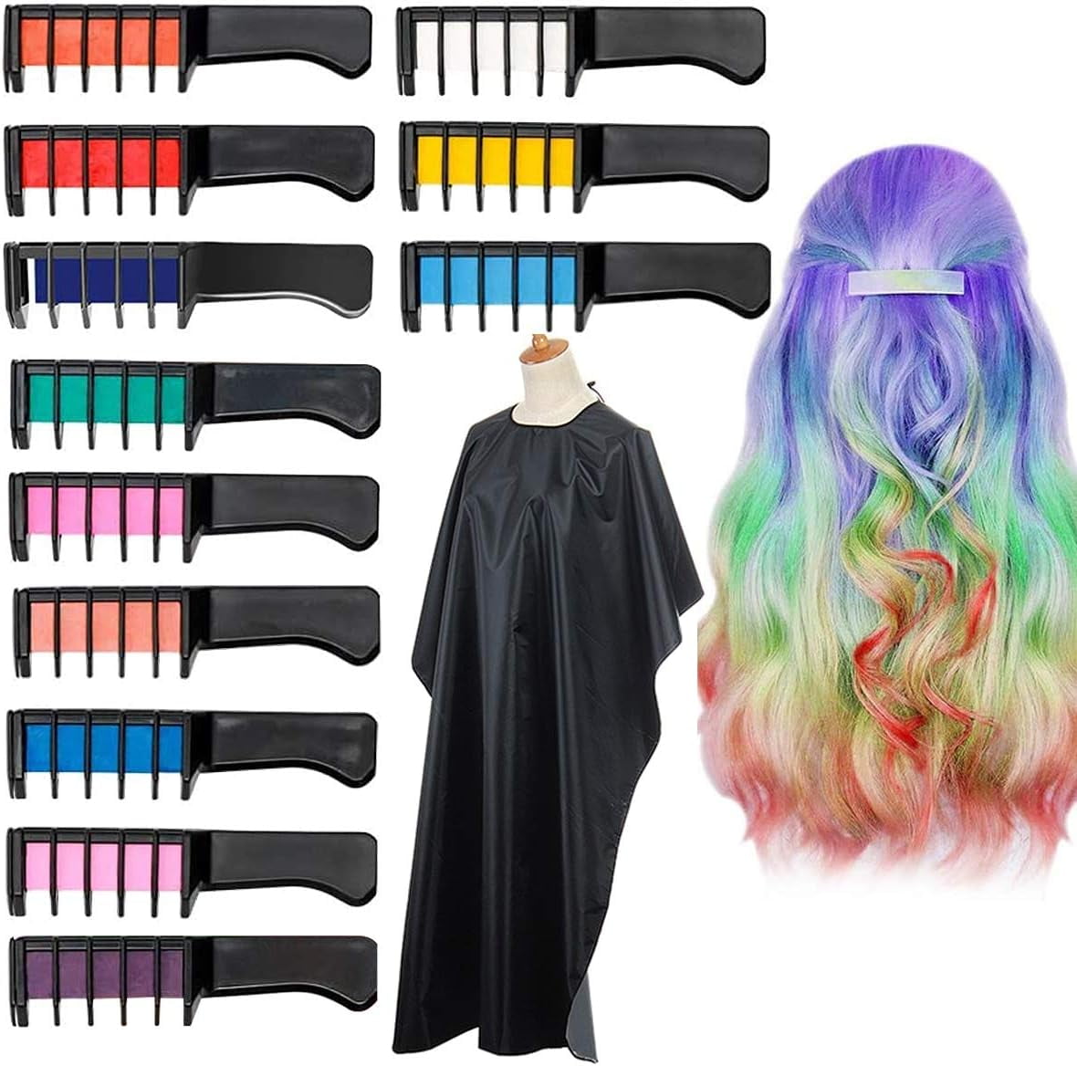12 Pcs Hair Chalk Combs Temporary Hair Chalk Mini Instant Hair Chalk