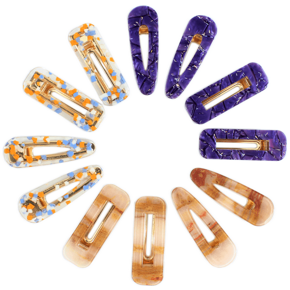 12 Pcs Hair Clips Acrylic Resin Hair Barrettes Fashion Hair Clips for Women Girls Ladies