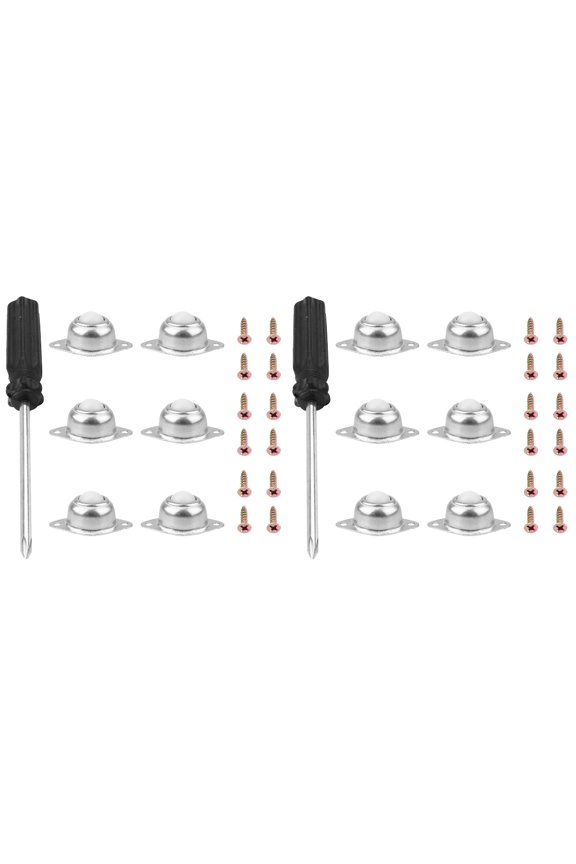 Durable Plated Silver 360 Degree Chair Caster Wheels Flexible Rotation 12Pcs