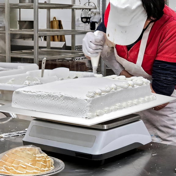 12 Pcs Half Sheet Rectangle Cake Drum Board Greaseproof Foil Corrugated Plate Base for Desserts Display (17 x 25 Inch, White)