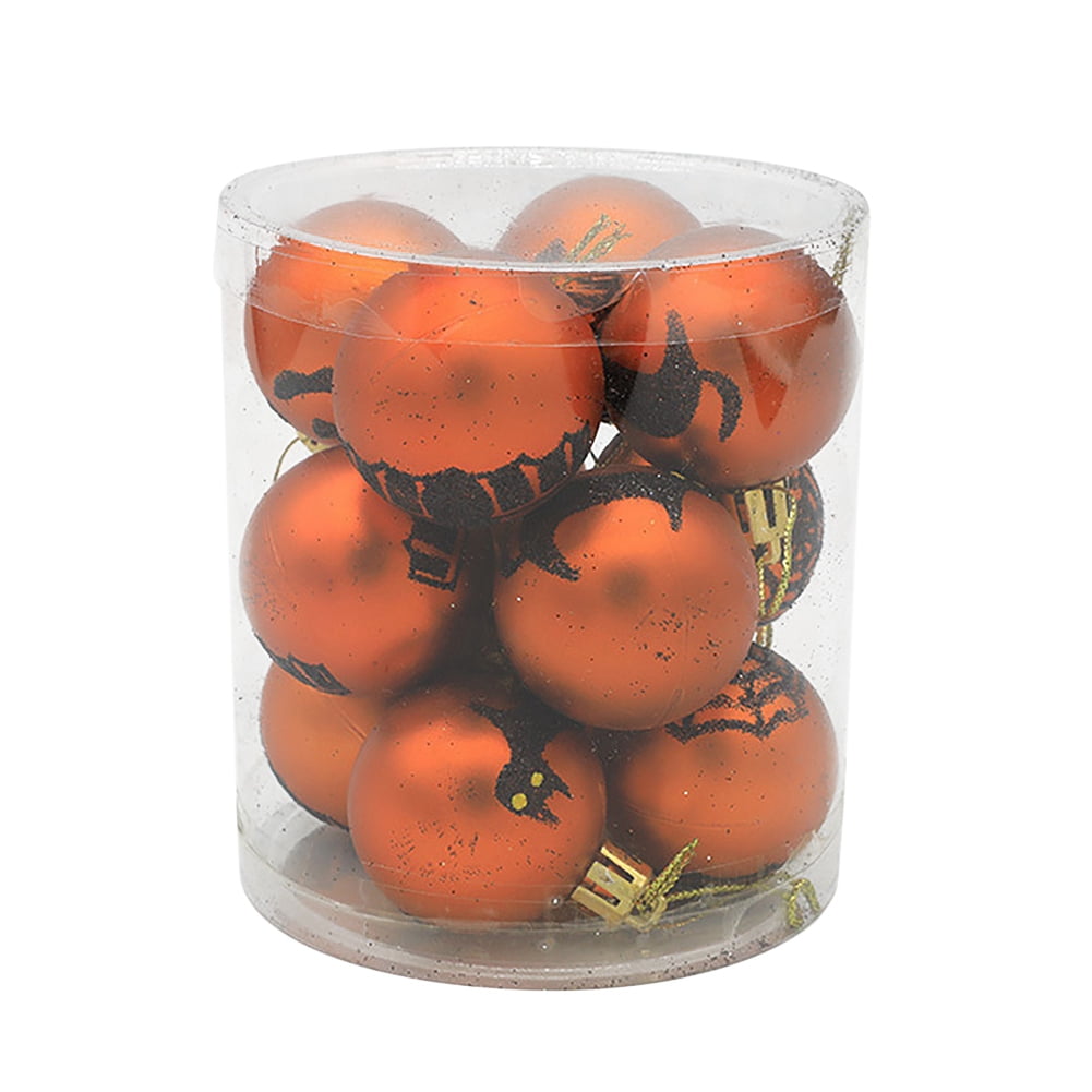 12 Pcs Halloween Ball OrnamentsHalloween Colorful Shatterproof Ball