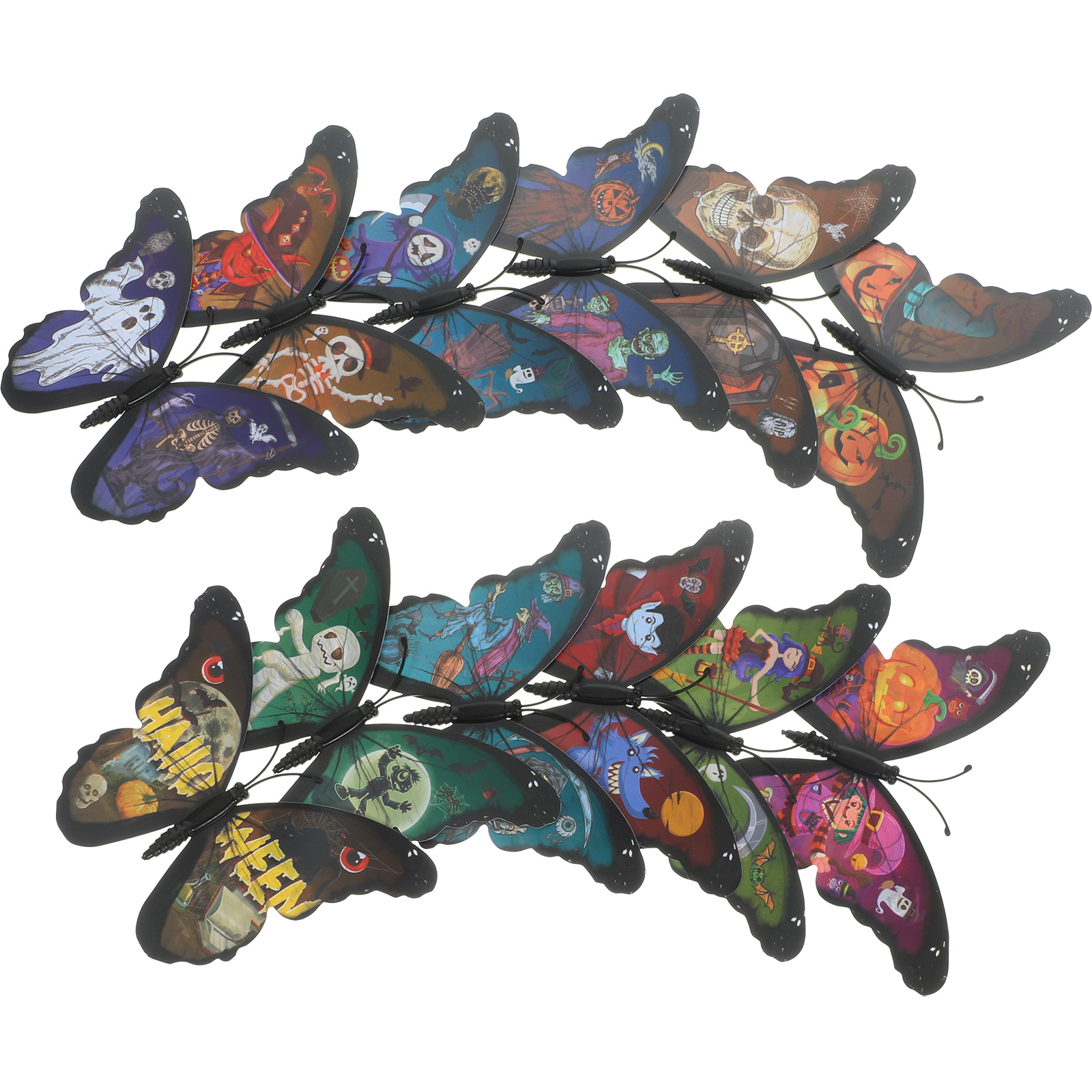 12 Pcs Halloween Butterfly Wall Sticker Removable Butterflies Decals 3d Decor Stickers Decorate
