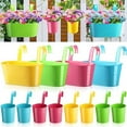 thumbnail image 1 of 12 Pcs Hanging Flower Pot Metal Iron Bucket Fence Hanging Planters 4 Pcs 5.5 x 10.6 Inch and 8 Pcs 3.7 x 3 Inch Fence Bucket Pots with Detachable Hook for Railing Fence Balcony Garden Yard, 1 of 6