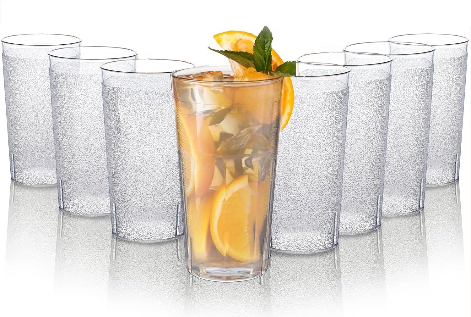 12 Pcs Plastic Reusable Tumblers, 12 oz Plastic Tumblers Drinking Glasses, Unbreakable Drinking Cup for Kitchen, BPA Free Stackable Restaurant Cups for Hot Drink & Cold Drink