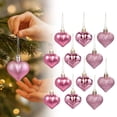 thumbnail image 1 of 12 Pcs Heart Ornament, Valentine's Day Heart Shaped Baubles Hanging Heart Valentines Tree Decorations for Valentines Day Ornaments Party Wedding Anniversary Decor Rose Gold, 1 of 9