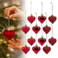thumbnail image 1 of 12 Pcs Heart Ornament, Valentine's Day Heart Shaped Baubles Hanging Heart Valentines Tree Decorations for Valentines Day Ornaments Party Wedding Anniversary Decor Red, 1 of 9