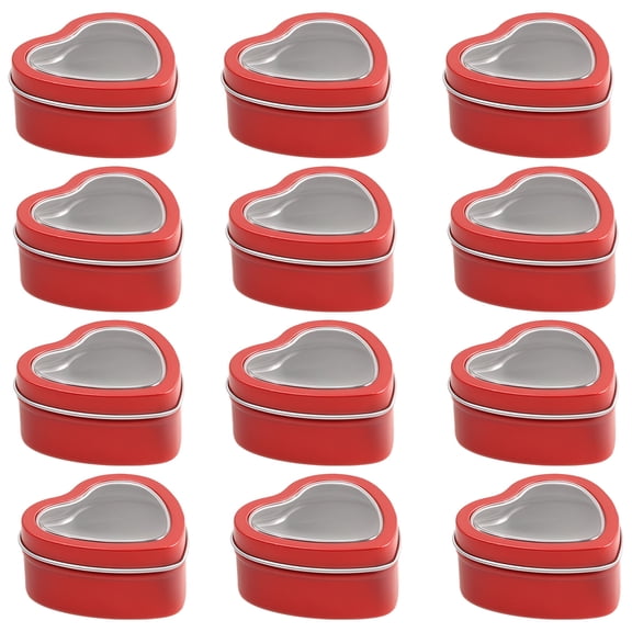Texvora Container Candles, Heart Shape, Transparent Lids