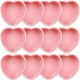 thumbnail image 1 of 12 Pcs Heart Shaped Cake Pans Pink Silicone Mini Heart Cake Pan for Valentine's Day Birthday Cupcake Muffin Tool(4Inch), 1 of 4