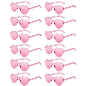 12 Pcs Heart Shaped Sunglasses for Women Colorful Glasses Fun Trendy Transparent Heart Sunglasses Bachelorette Party Favor