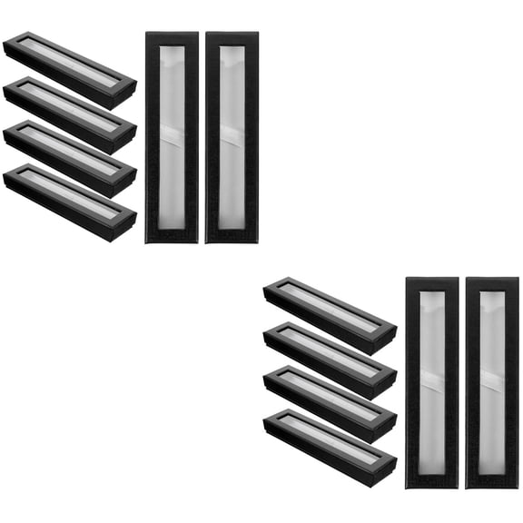 CIMAXIC Stylish Black Pen Boxes, Paper Material, Ideal for Pens and Stationery, 12Pcs