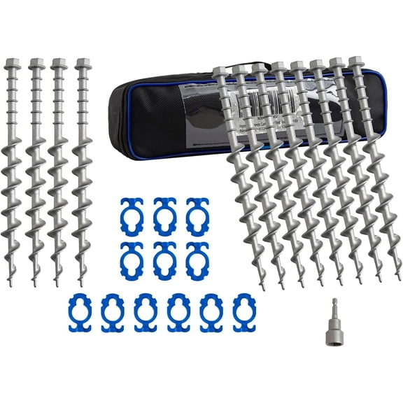 12 Pcs Heavy-Duty Aluminum Ground Anchors for Tent Canopy Shed Swing Set Carport Trampoline