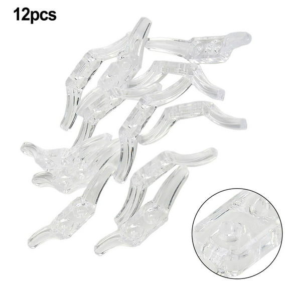 12 Pcs Heavy Duty Clear for Curtain Safety Cleat Blind Cord Positioning Hook for Roller Blind Drawstring for Pets with Screws