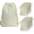 thumbnail image 1 of 12 Pcs Heavy Duty Reusable Canvas Cotton Muslin Drawstring Bags | Large Rectangular 8x10 inch | Perfect for Organizing, Storage, Crafts, Food, Travel, Clothing, Toys, 1 of 5