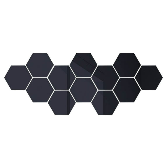 12 Pcs Hexagon Stickers For Walls,1.8X1.6 Inch Small Self-Adhesive Flexible Acrylic Wall Mirrors Decorative,Peel And Stick Mirrors Tiles Stick On Mirrors For Wall Door Locker,Wall Stickers,Black
