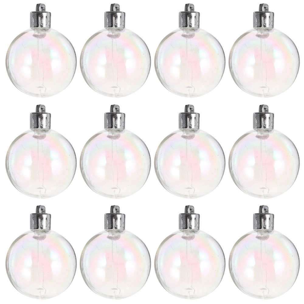 12 Pcs Holiday Ornaments Pearl Bubble Ball Pearlized Christmas Balls