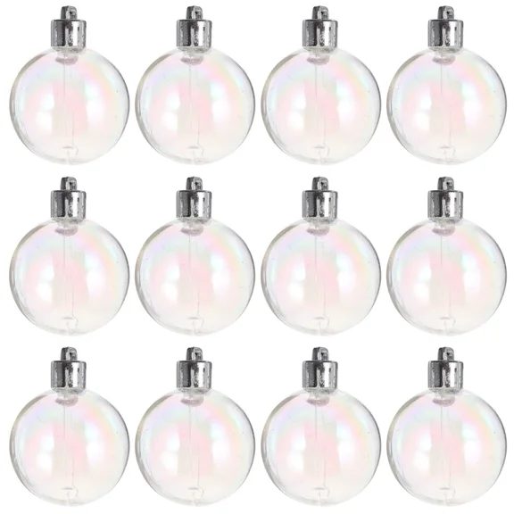 12 Pcs Pearl Bubble Clear Ornament Christmas Decorations