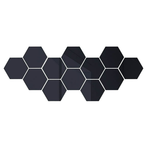 12 Pcs Honeycomb Wall Decal Stickers, Hexagon Mirror Art DIY Home Decorative Wall Mural, Acrylic Self-Adhesive Wall Sheet Tiles for Kitchen Stick on Backsplash Tiles for Bathroom RV Laundry
