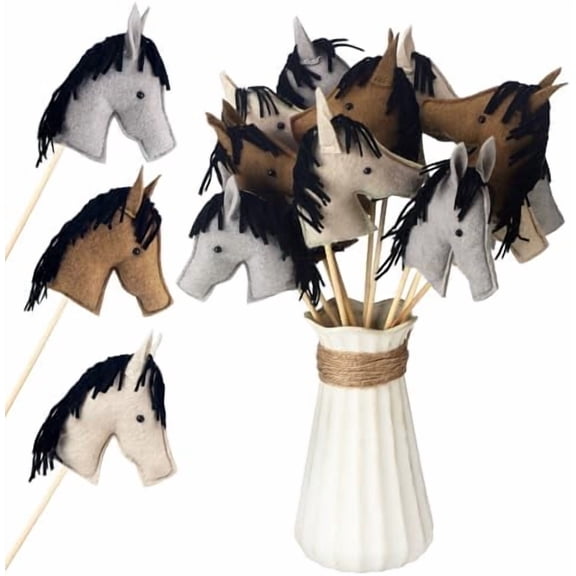 12 Pcs Horse Table Centerpieces for Cowboy Western Party Decorations Felt Horse Sticks Table Toppers Centerpieces for Western Birthday Baby Shower Country Decor$$Electronics Accessories