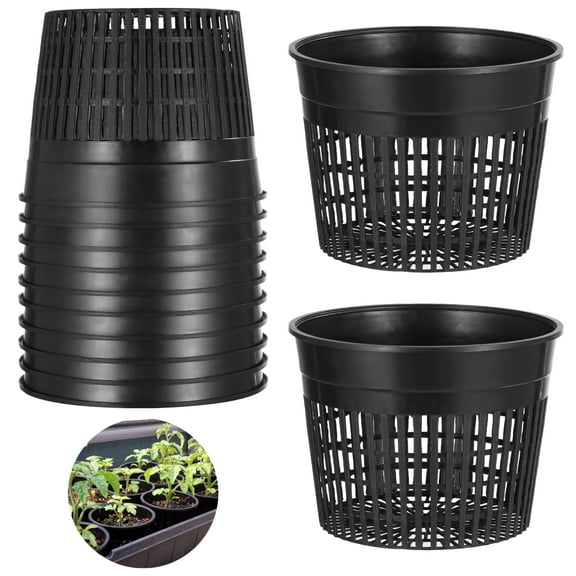 12 Pcs Hydroponic Baskets for Planting, Plastic Root Control Pots with Drainage Holes, Ideal for Lily Plants, Lightweight and Stackable Design for Efficient Growth