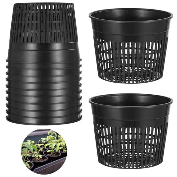 12-Pack Hydroponic Growing Baskets – Plastic Root Control Pots with Drainage Holes, Lightweight & Stackable, for Lily, Herbs & Indoor Plants, Soil‑Free Gardening